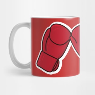 Boxing Sport Gloves Sticker vector illustration. Sport Boxing object icon concept. Boxing gloves front and back view sticker vector design with shadow. Boxer sportswear for punch workout. Mug